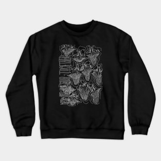 #3 - Limp Faces Psychedelic Line Ink Drawing with Art Style Black Crewneck Sweatshirt